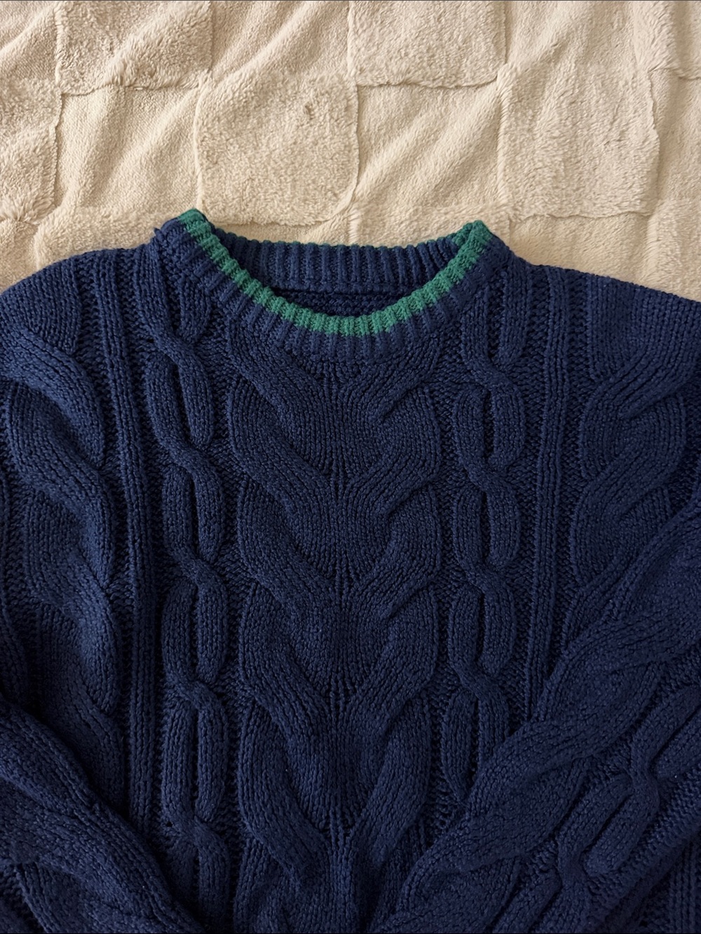 Color Block Chunky Cable Knit Pullover Sweaters - Picture 4 of 7